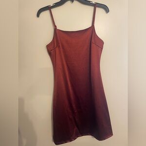 Satin Slip Dress in Deep Wine Red